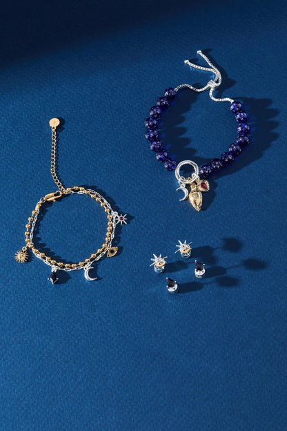 Moon Magic Beaded Charm Bolo Adjustable Bracelet
