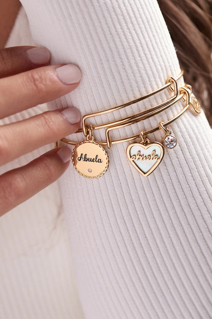 Abuela Mother of Pearl Heart Charm Bracelet