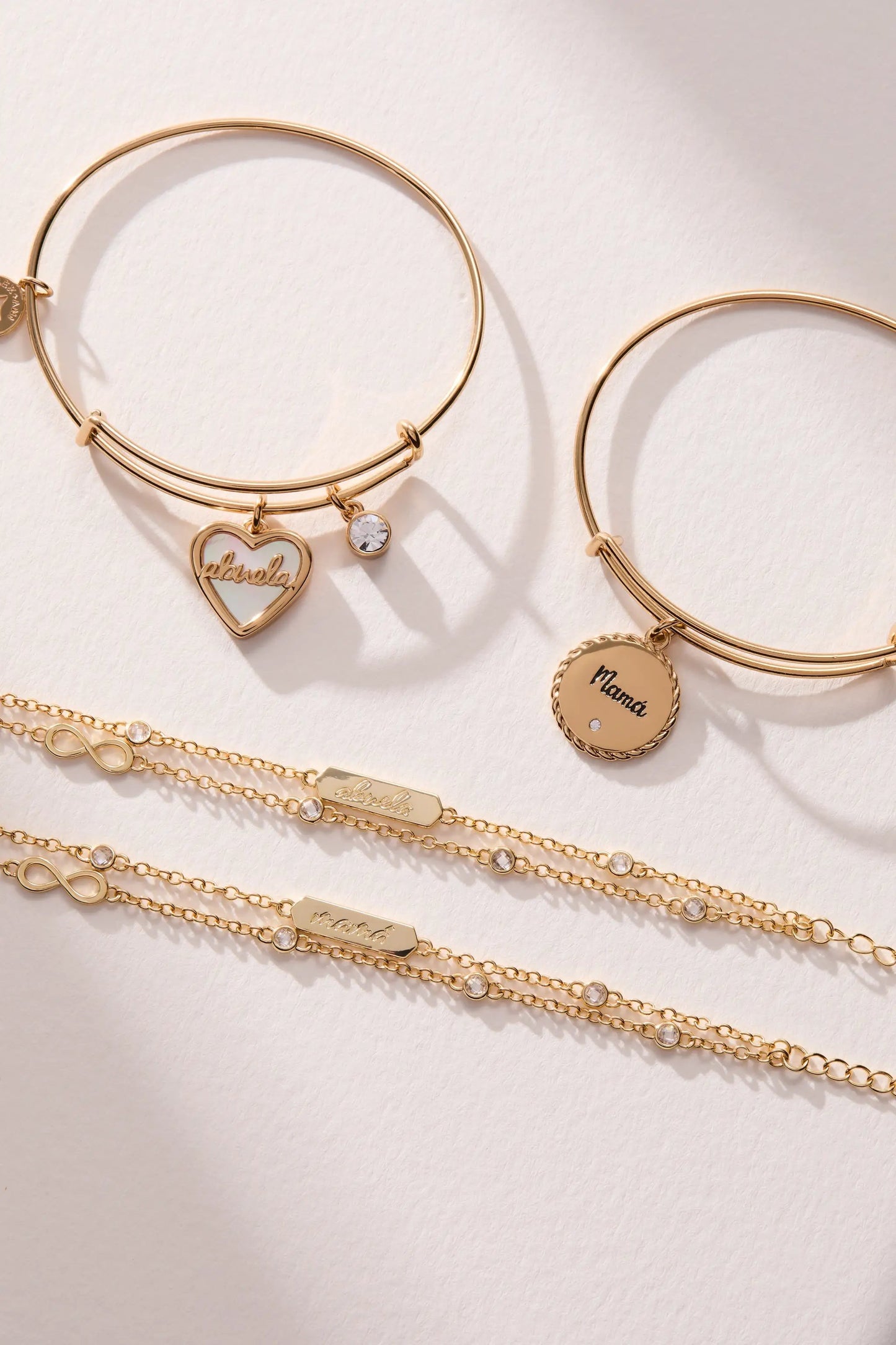 Mama Charm Bangle for Moms Gift with Crystal