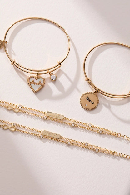 Mama Charm Bangle for Moms Gift with Crystal