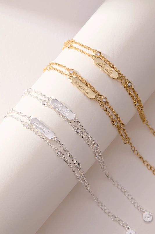 4 Mamá Infinity Chain Bracelets gold-tone silver-tone with engraved Mamá plates by Alex and Ani on Tampa Home & Garden Store