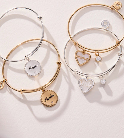 Abuela Mother of Pearl Heart Charm Bracelet