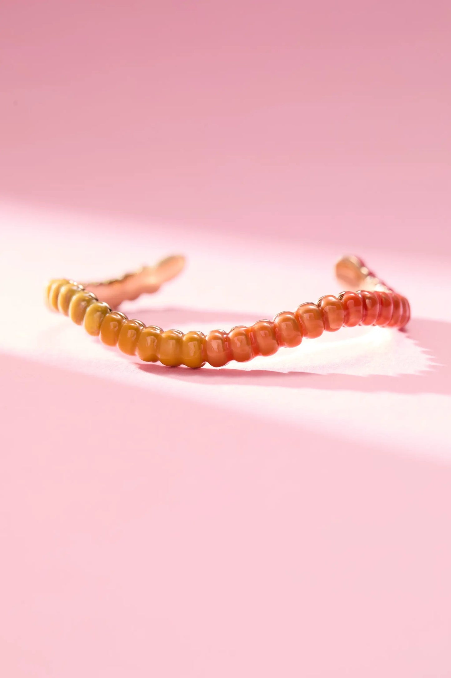Gummy Worm Cuff bracelet orange-pink beads by ALEX AND ANI on Tampa Home & Garden Store