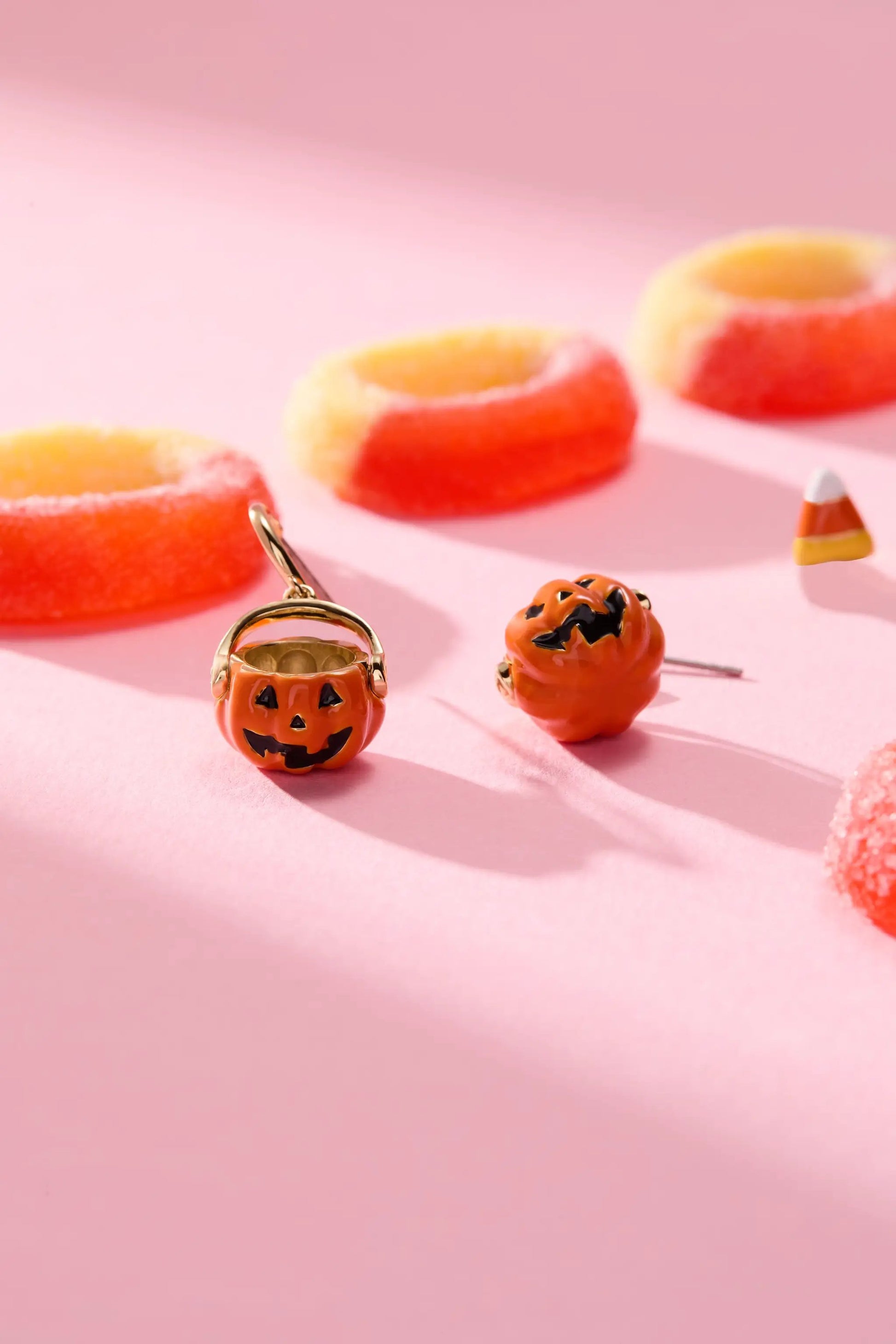 Trick or Treat earrings 3pc by ALEX AND ANI; pumpkin jack-o-lantern candy corn charms on Tampa Home & Garden Store