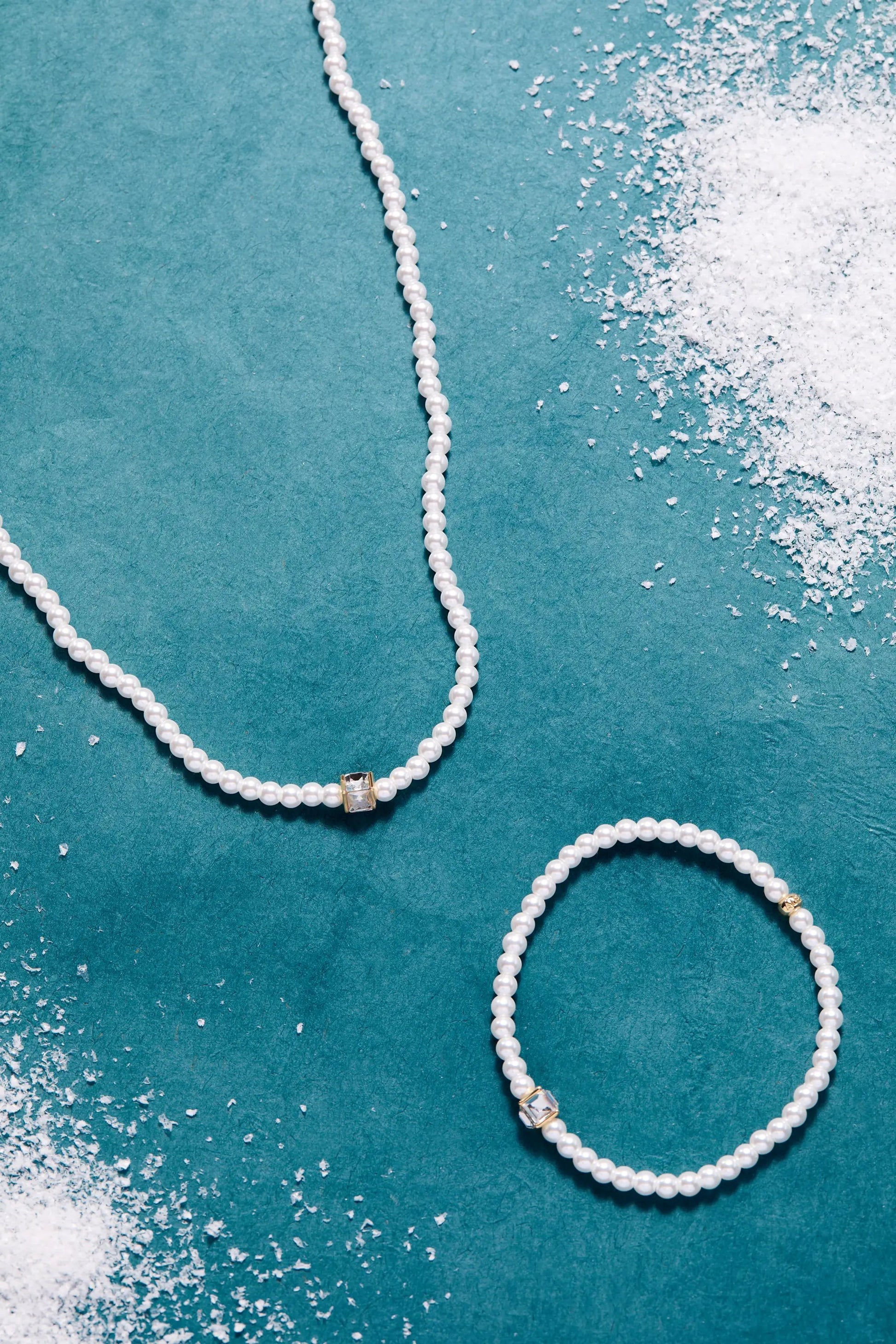 Crystal and Pearl Beaded Necklace set of 3 with white pearls and crystal accents ALEX AND ANI on Tampa Home & Garden Store