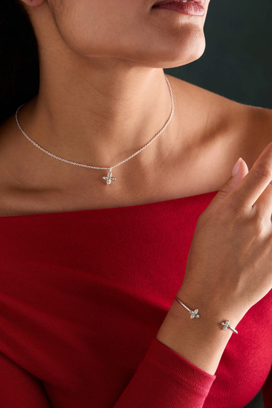 Crystal Logo Star Necklace by ALEX AND ANI with crystal pendant on silver chain on Tampa Home & Garden Store