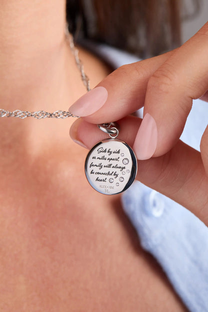 Mom Butterfly Disc Charm with Heartfelt Message