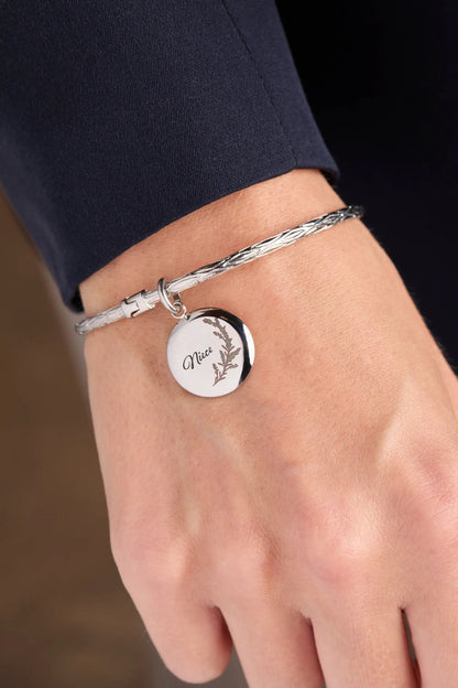 Niece Lavender Disc Charm with Heartfelt Message