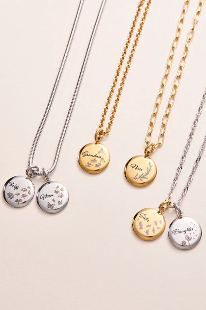 Grandma Hummingbird Disc Charm for Family Heart