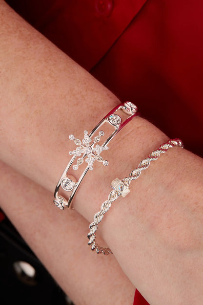 Crystal Snowflake Cuff Bracelet by ALEX AND ANI, silver-tone crystal snowflake; 2 bracelets on Tampa Home & Garden Store