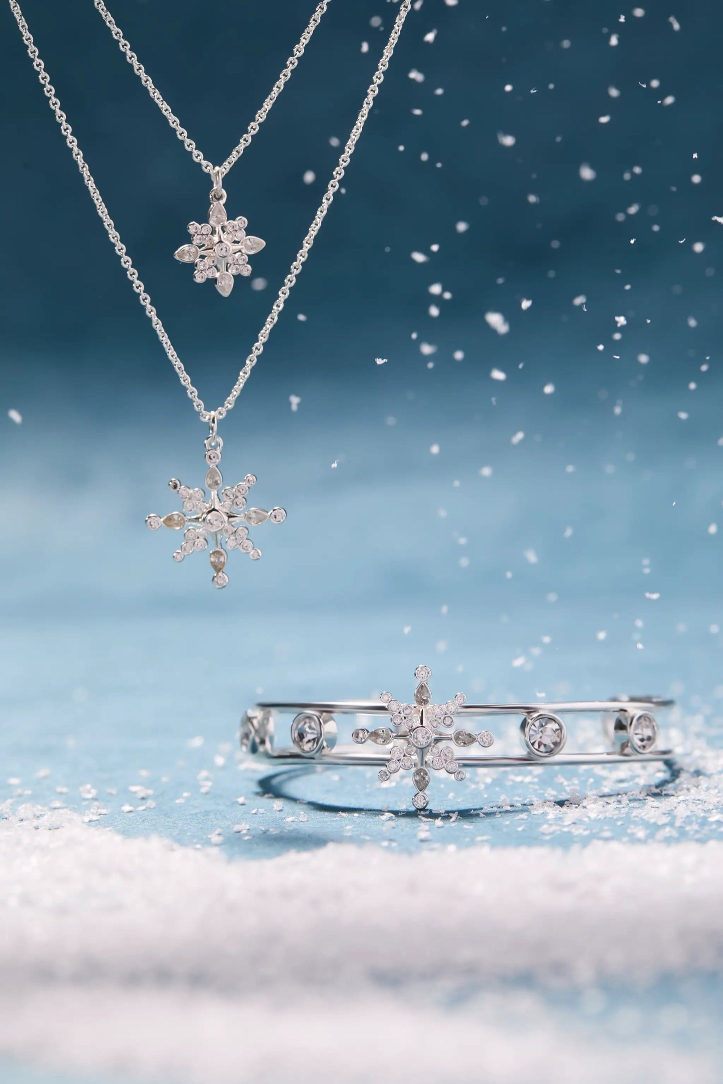 Crystal Snowflake Cuff Bracelet in silver-tone metal with clear crystals by ALEX AND ANI on Tampa Home & Garden Store