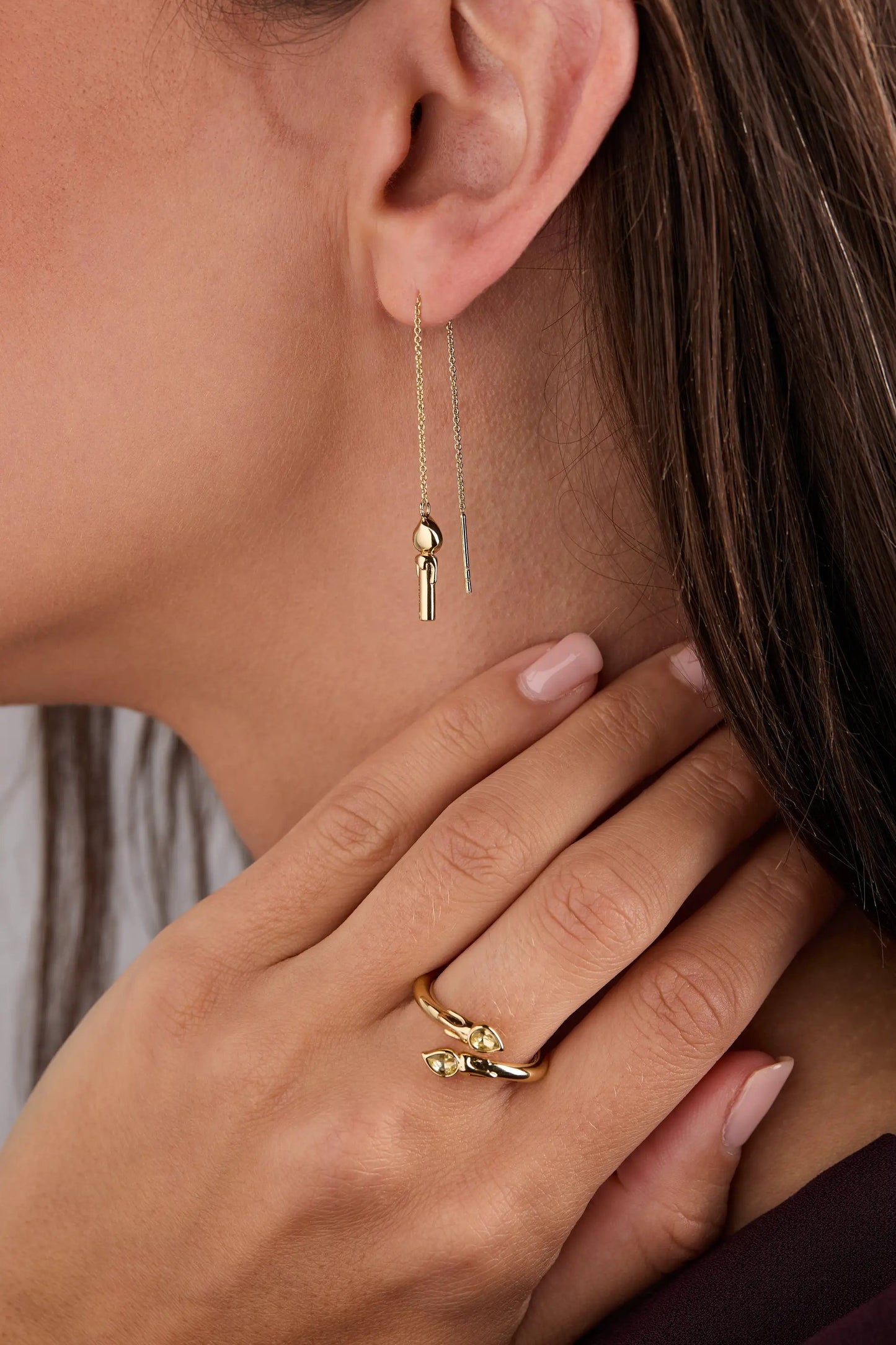 Harry Potter Great Hall Candle Threader Earrings gold ALEX AND ANI candle-threader bar threader on Tampa Home & Garden Store