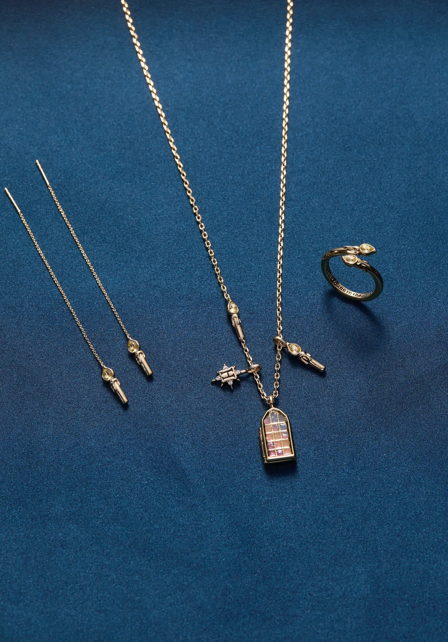 Harry Potter Great Hall Candle Threader Earrings by ALEX AND ANI in gold-tone candle charms on Tampa Home & Garden Store