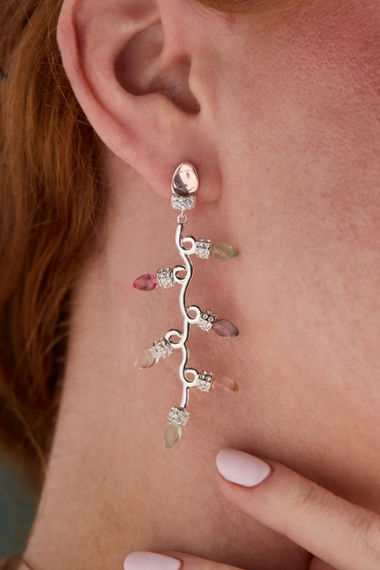 Christmas Muted Light Bulb Earrings With Crystals