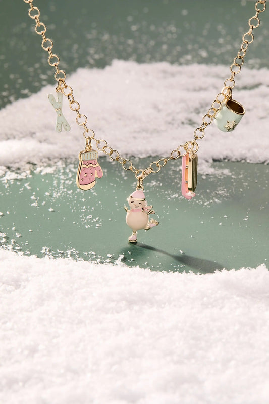 Winter Wonderland Multi Charm Necklace by ALEX AND ANI with enamel charms on goldtone chain on Tampa Home & Garden Store