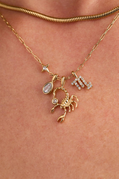 Scorpio Zodiac Charm Cluster Necklace gold-tone with crystal accents ALEX AND ANI on Tampa Home & Garden Store
