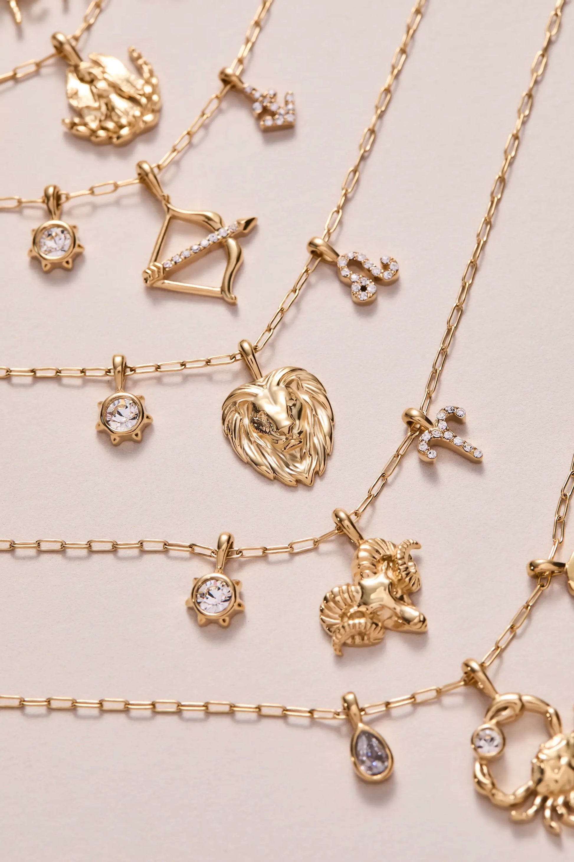 Sagittarius Zodiac Charm Cluster Necklace by ALEX AND ANI, gold-tone with crystal accents on Tampa Home & Garden Store
