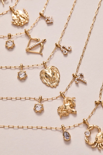 Sagittarius Zodiac Charm Cluster Necklace by ALEX AND ANI, gold-tone with crystal accents on Tampa Home & Garden Store