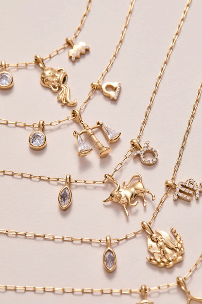 Virgo Zodiac Charm Cluster Necklace in gold-tone with crystal accents by ALEX AND ANI on Tampa Home & Garden Store
