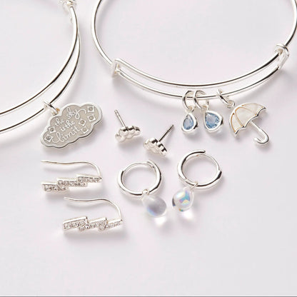 Mother of Pearl Silver Tone Umbrella Bangle Charm