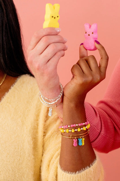 Peeps Bunny Multi Charm Bangle With Enamel Charms