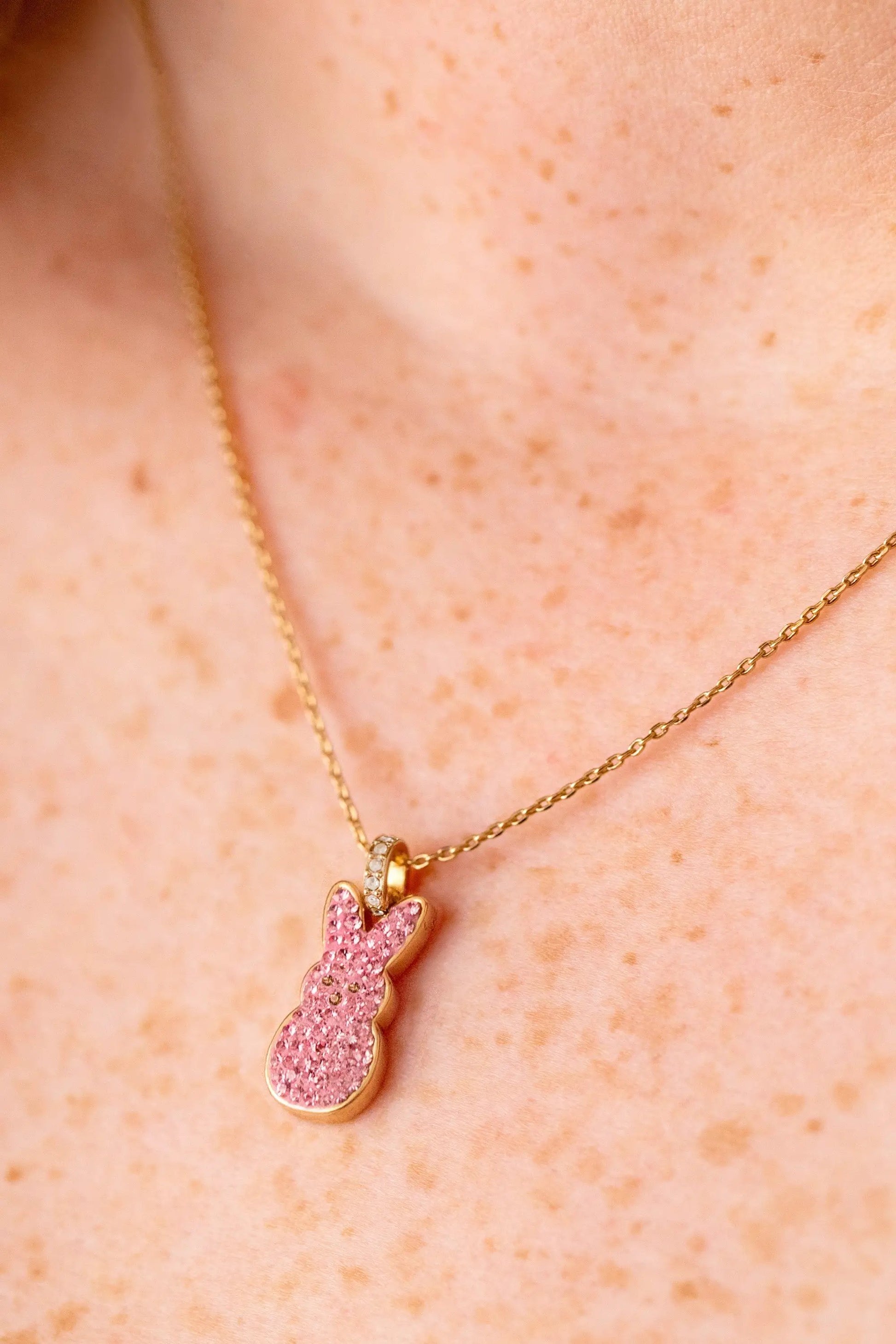 Necklace PEEPS Pink Crystal Bunny Pendant with gold-tone chain by ALEX AND ANI on Tampa Home & Garden Store