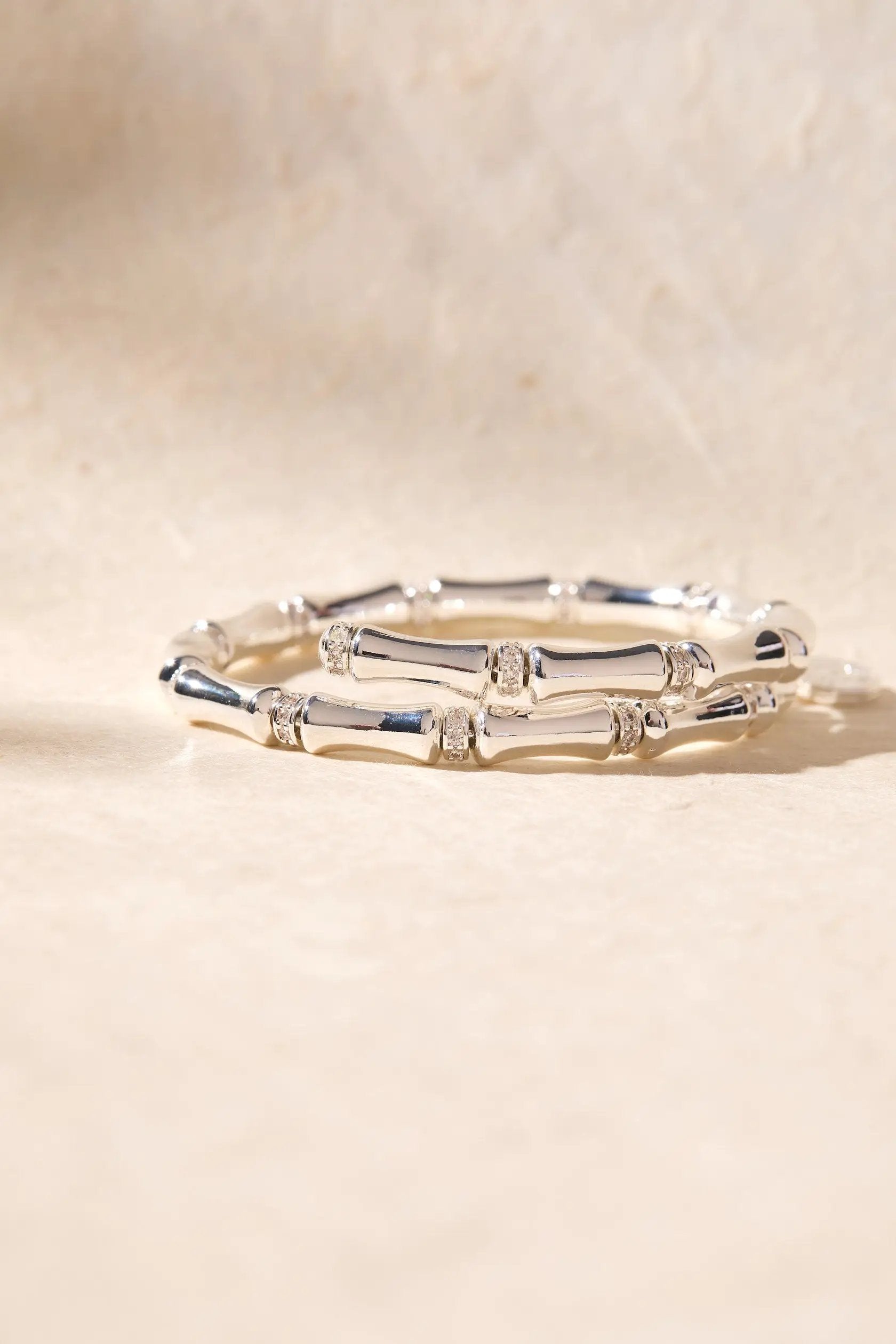 Bamboo Wrap Bracelet by ALEX AND ANI, silver-tone segmented links with subtle spacer beads on Tampa Home & Garden Store