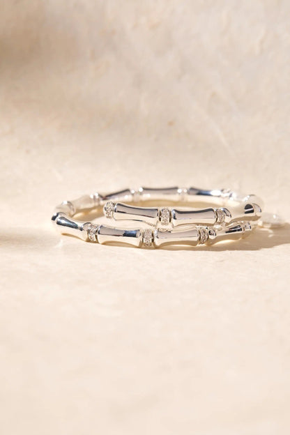 Bamboo Wrap Bracelet by ALEX AND ANI, silver-tone segmented links with subtle spacer beads on Tampa Home & Garden Store