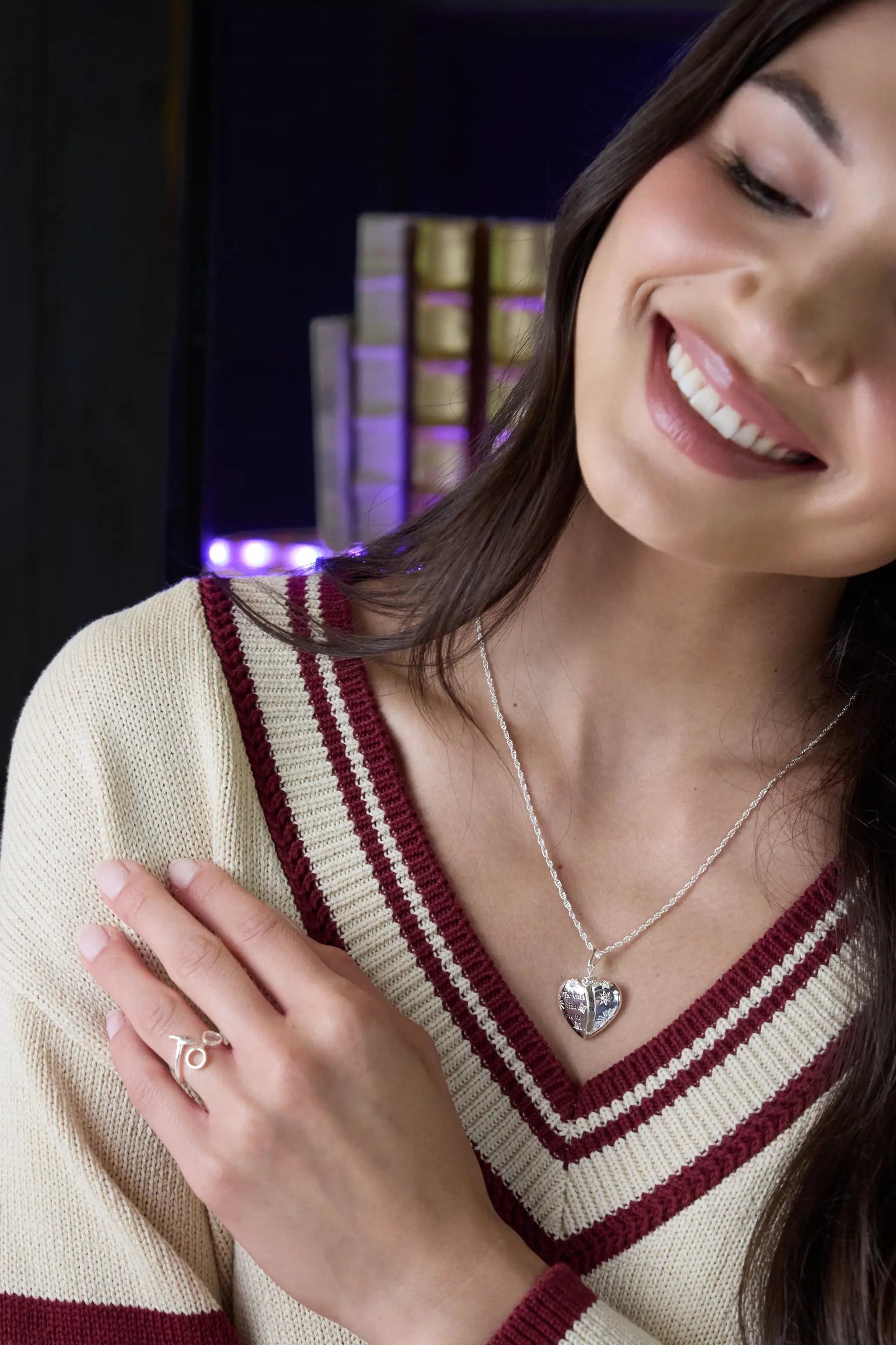 Harry Potter glasses + scar ring wrap by ALEX AND ANI, silver-toned ring on finger on Tampa Home & Garden Store