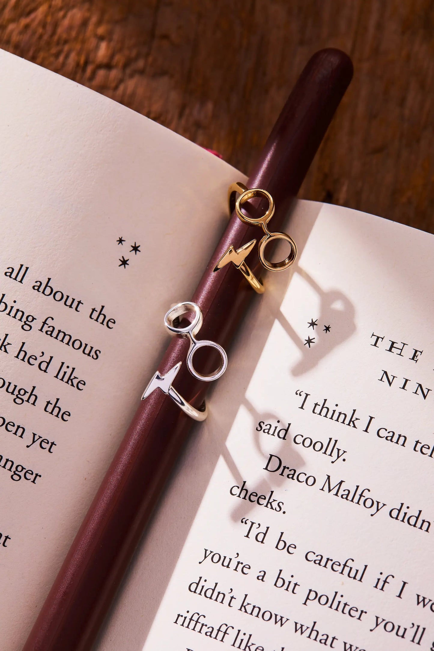 Harry Potter glasses + scar ring wrap set of 2 in gold and silver tones by Alex and Ani on Tampa Home & Garden Store