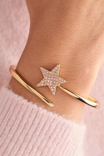 Gold tone bracelet The Wizard of Oz Glinda Wand star charm with pink crystals by ALEX AND ANI on Tampa Home & Garden Store