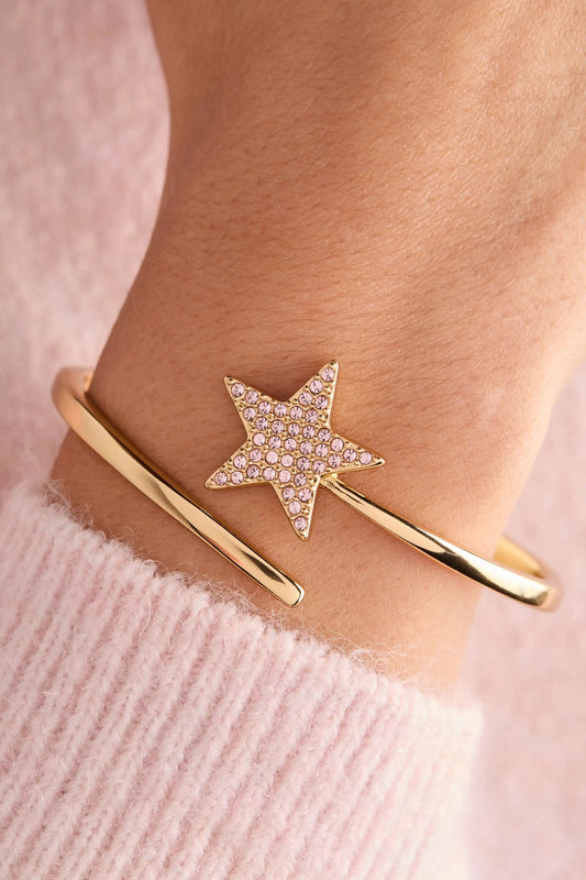 Gold tone bracelet The Wizard of Oz Glinda Wand star charm with pink crystals by ALEX AND ANI on Tampa Home & Garden Store