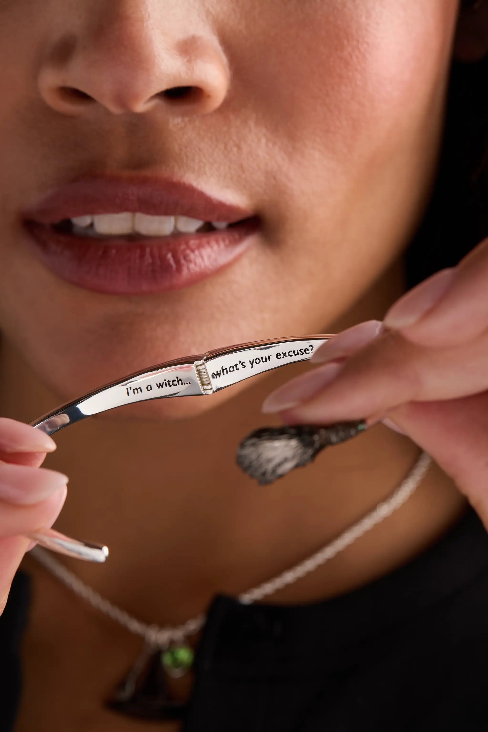 Wizard Witch Broom Bypass cuff bracelet with I'm a witch and what's your excuse engravings on Tampa Home & Garden Store