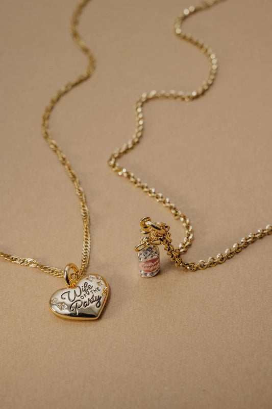 Heart charm pendant Wife of the Party by ALEX AND ANI, gold-tone with crystal accents on Tampa Home & Garden Store