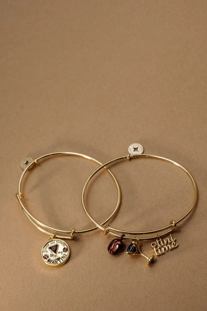 Bracelet set: You’re The Espresso To My Martini charm bangle, gold-tone with engraved charms on Tampa Home & Garden Store