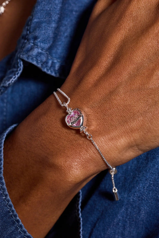 Harry Potter Love Potion Bracelet with pink crystal heart charm, silver-tone ALEX AND ANI on Tampa Home & Garden Store