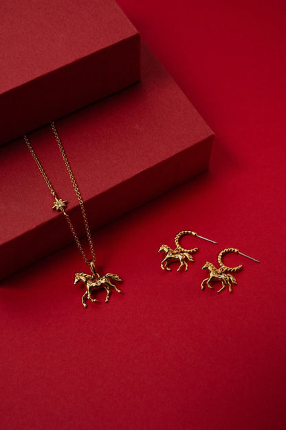 Horse Girl Pendant necklace in gold-tone with crystal horse charm by ALEX AND ANI on Tampa Home & Garden Store