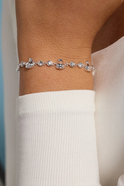 PEEPS Chick Bolo Bracelet by ALEX AND ANI with silver chick charms and crystal beads on Tampa Home & Garden Store