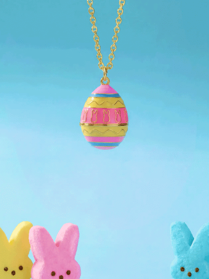 PEEPS Easter Egg Pendant Necklace by ALEX AND ANI with gold chain and pastel enamel egg pendant on Tampa Home & Garden Store
