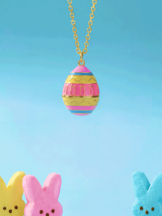 PEEPS Easter Egg Pendant Necklace by ALEX AND ANI with gold chain and pastel enamel egg pendant on Tampa Home & Garden Store