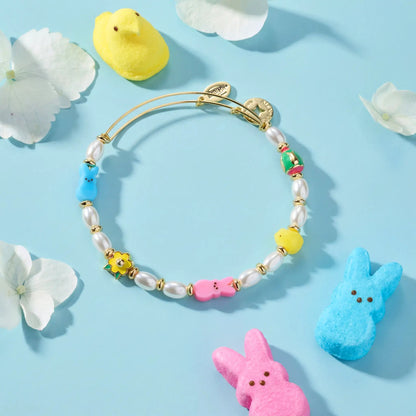 Bracelet by ALEX AND ANI: PEEPS Chick and Bunny Beaded Bangle with pastel beads on Tampa Home & Garden Store