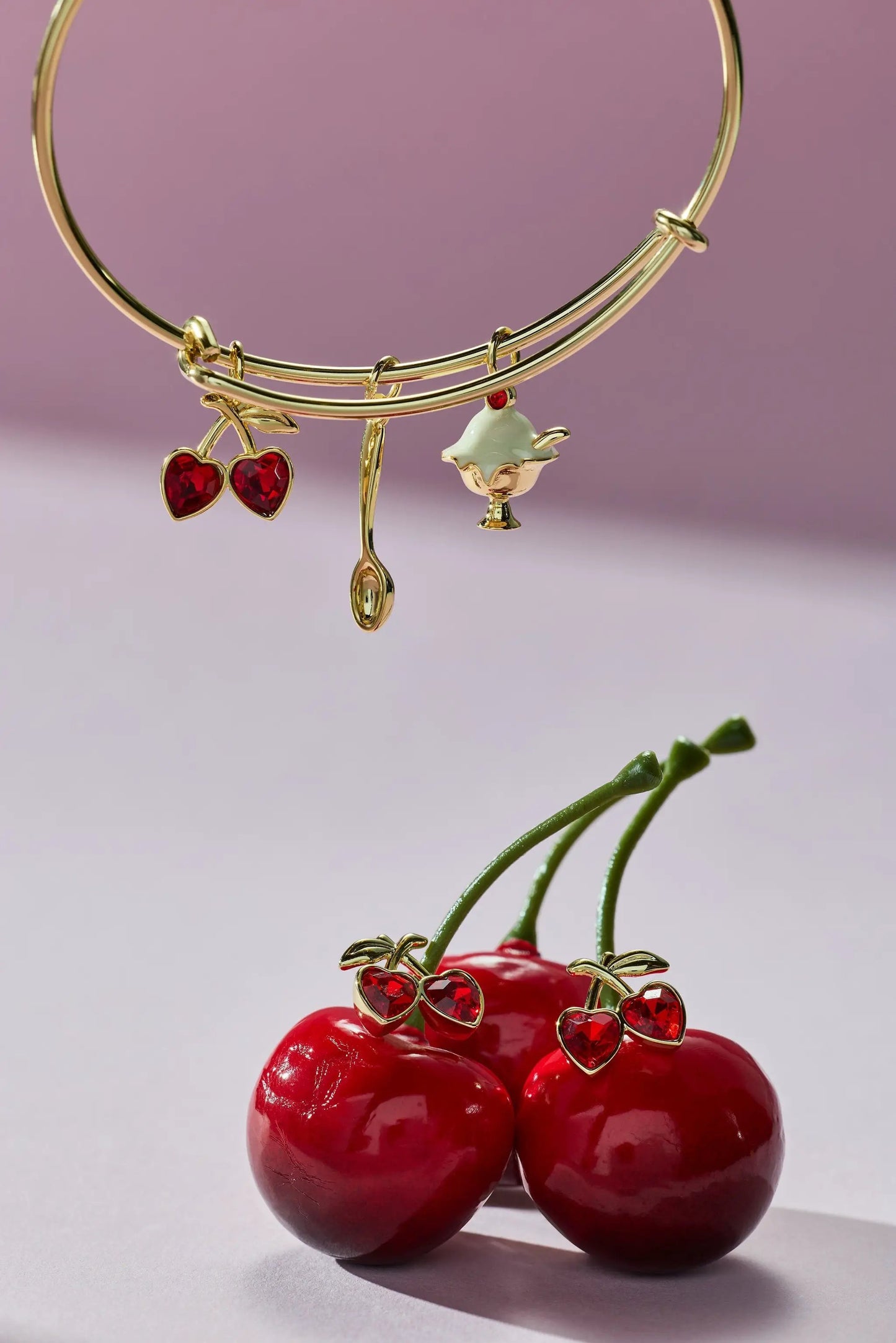 Gold Plated Cherry Amour Sundae Multi Charm
