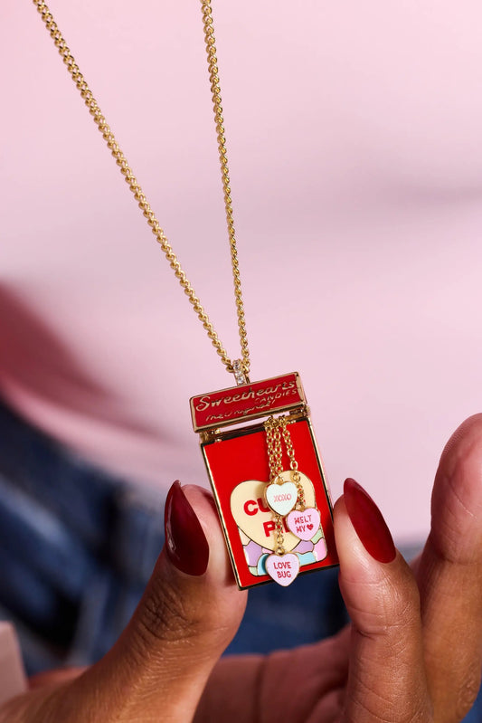 Sweethearts Box Locket And Heart Charm Necklace gold chain red enamel locket by ALEX AND ANI on Tampa Home & Garden Store