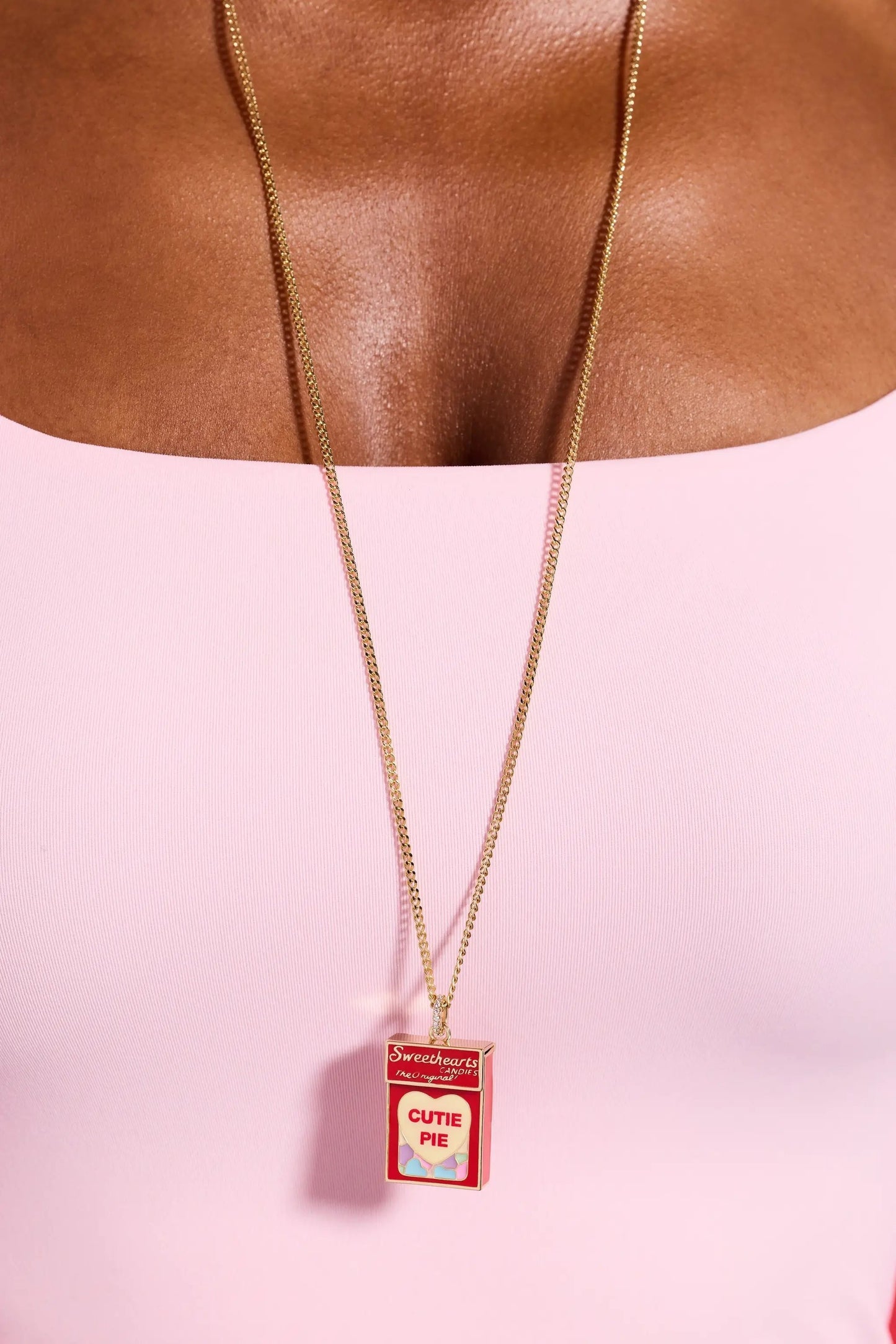 Sweethearts Box Locket Necklace by Alex and Ani in gold tone with red candy-box charm on Tampa Home & Garden Store