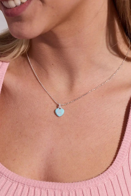 Sweethearts Be Mine pendant necklace by Alex and Ani with turquoise heart charm on silver chain on Tampa Home & Garden Store