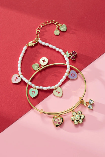 Sweethearts Melt My Heart multi charm bangle set with pearl beads by ALEX AND ANI on Tampa Home & Garden Store