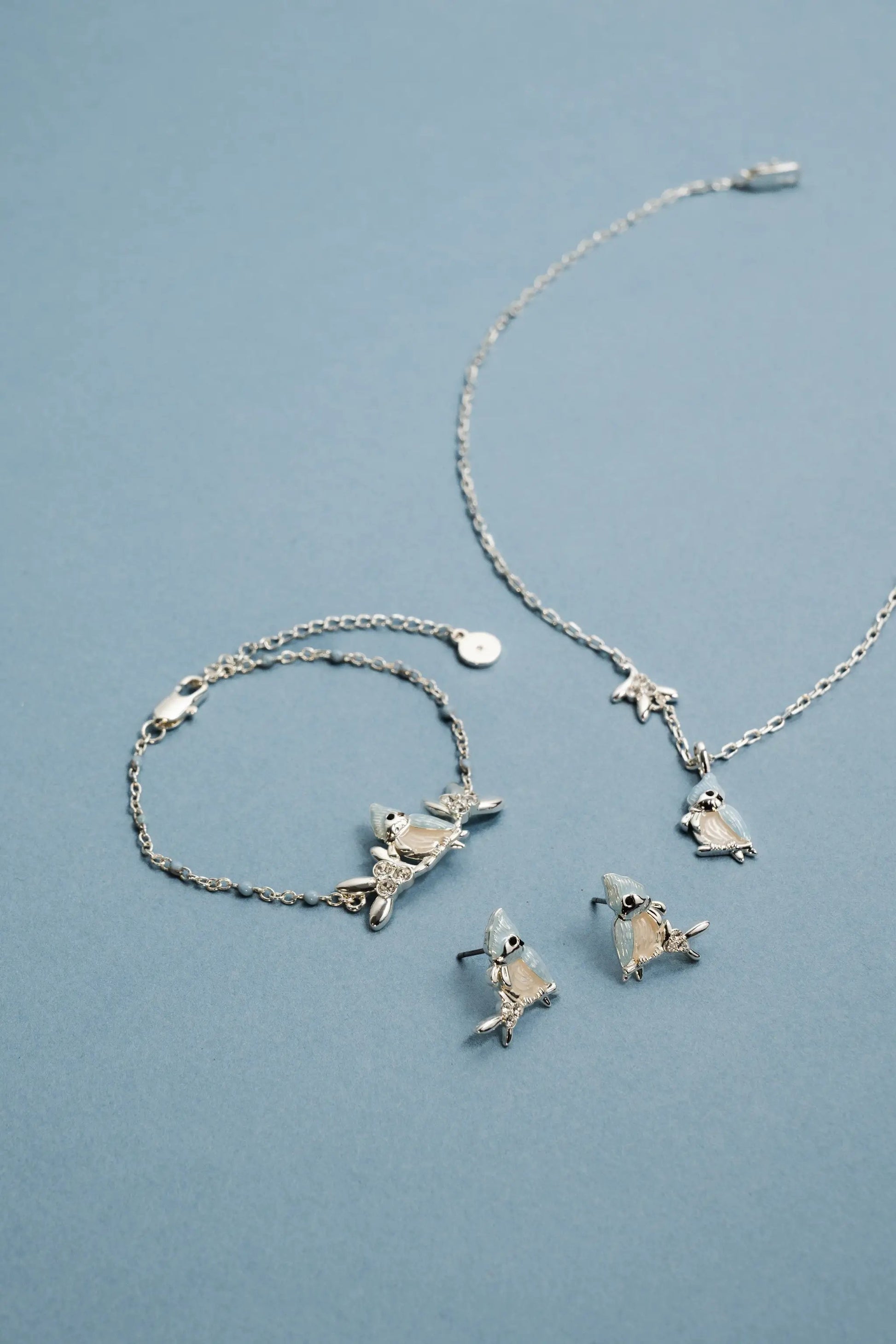 Tufted Titmouse Bird Pendant Necklace by ALEX AND ANI, enamel charms on Tampa Home & Garden Store