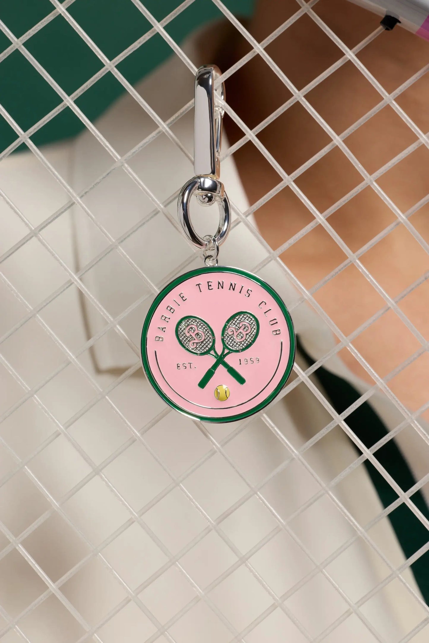 Barbie Tennis Club Bag Charm Enamel Racquets