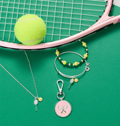 Barbie Tennis Club Bag Charm Enamel Racquets