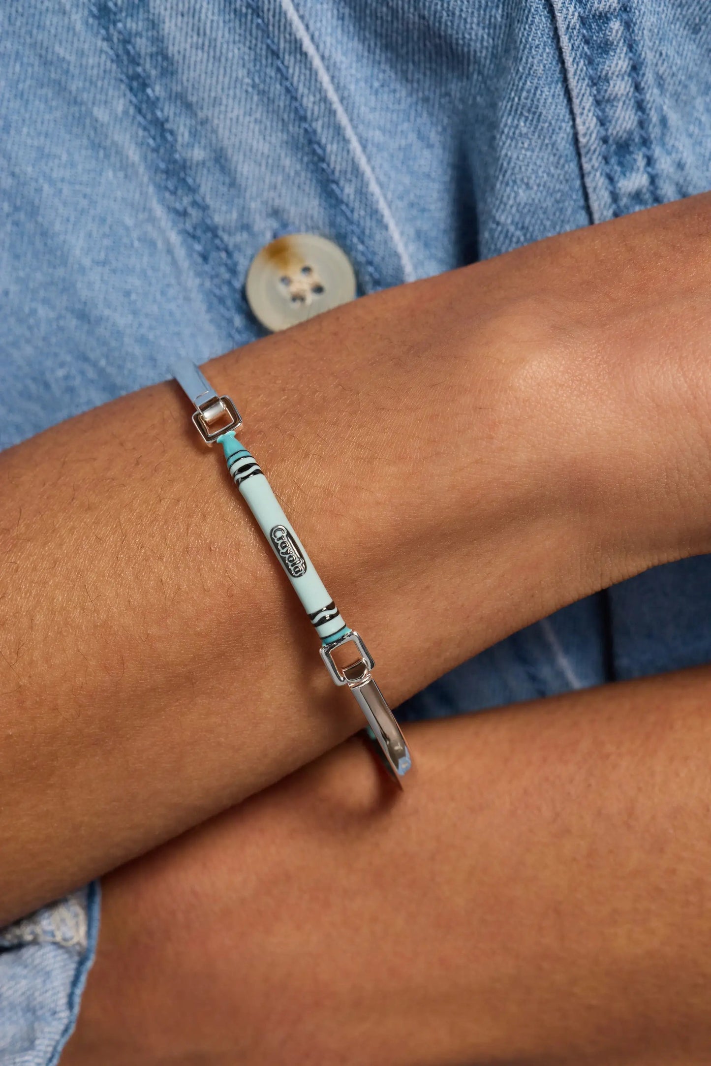 Robins Egg Blue Crayon Tension Bangle Educators